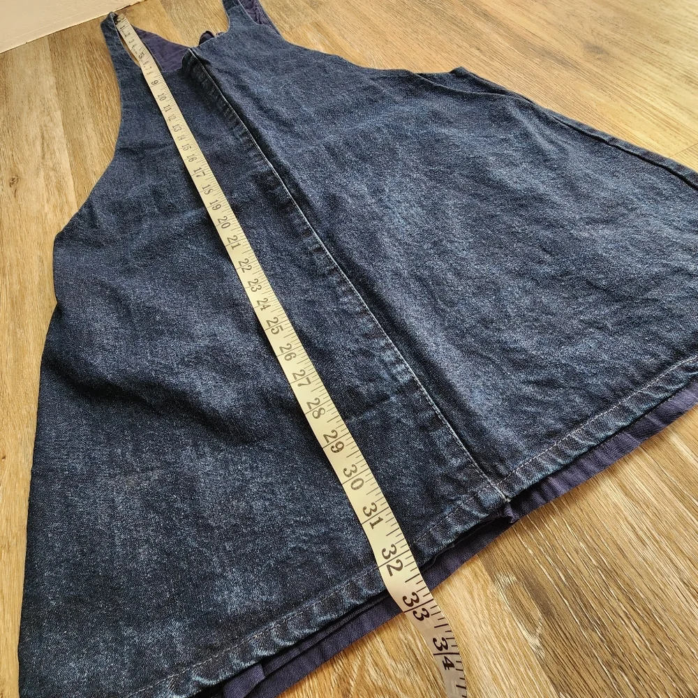 Zara Trafaluc Denim Overall Skirt Dark Blue Mini Size Large - Picture 12 of 13